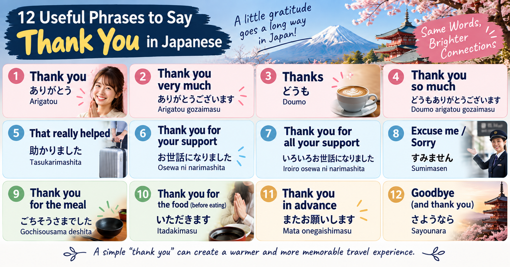 How to Say Thank You in Japanese: 12 Useful Phrases