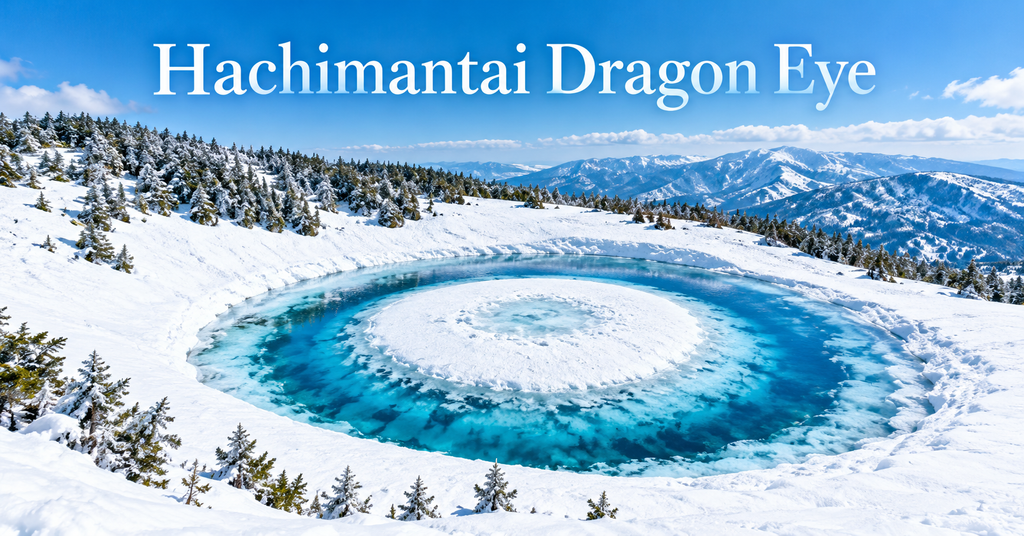 Iwate – Hachimantai Dragon Eye. AI-generated illustration.