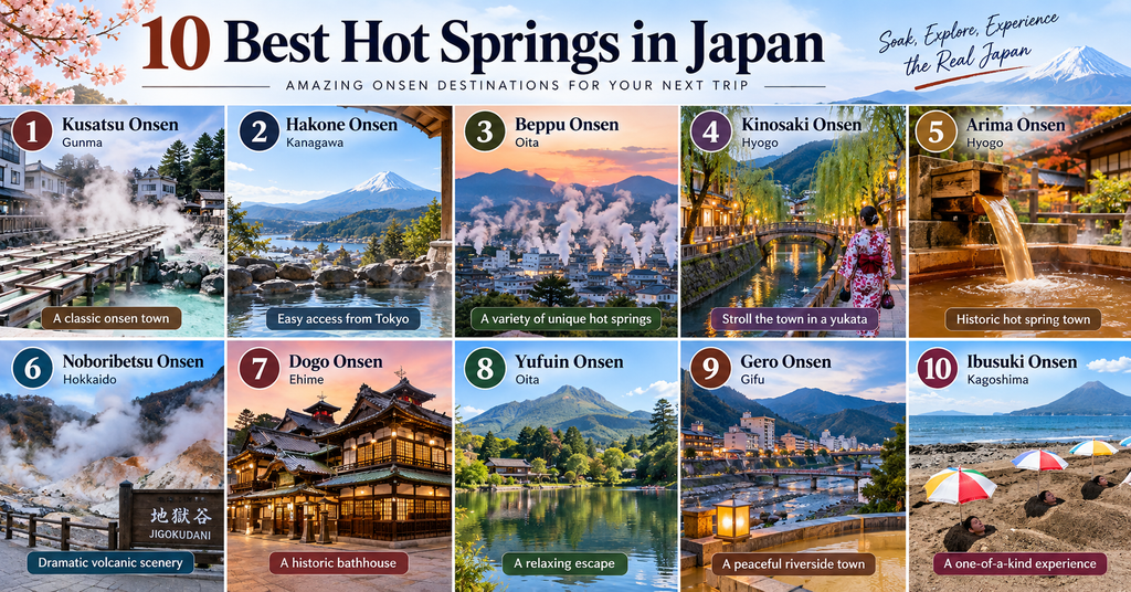 Best Hot Springs in Japan at a Glance