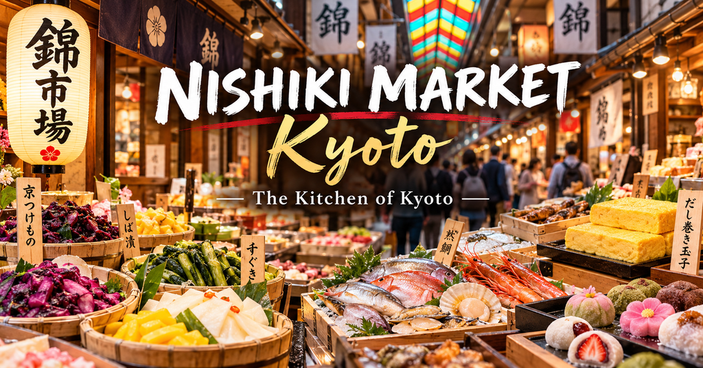 Nishiki Market. AI-generated illustration.