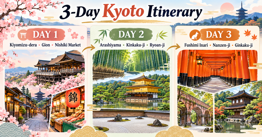 How Many Days Do You Need in Kyoto? AI-generated illustration.