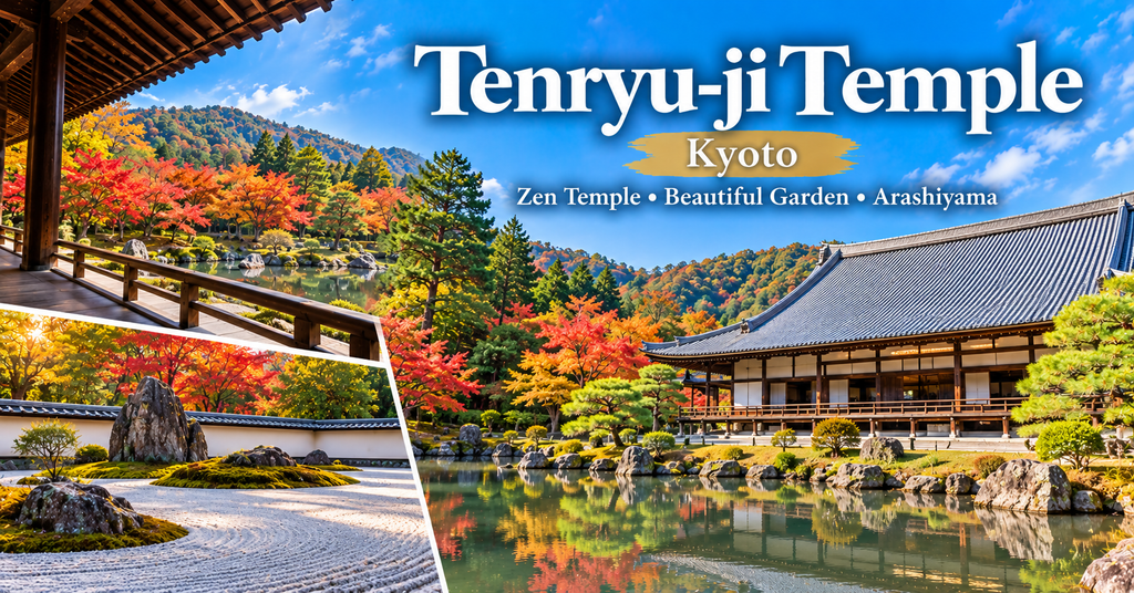 Tenryu-ji Temple. AI-generated illustration.