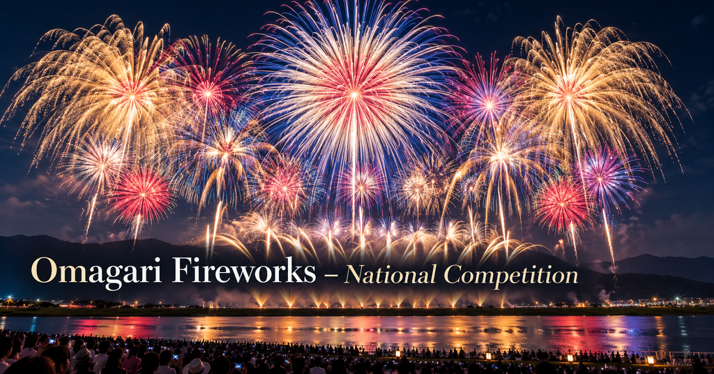 Omagari National Fireworks Competition – Akita. AI-generated illustration.