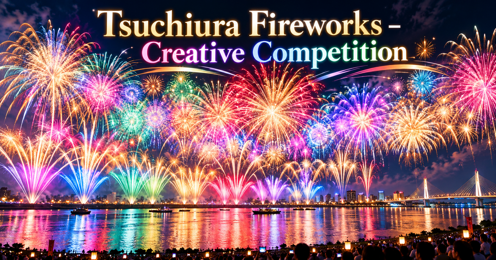 Tsuchiura All Japan Fireworks Competition – Ibaraki. AI-generated illustration.