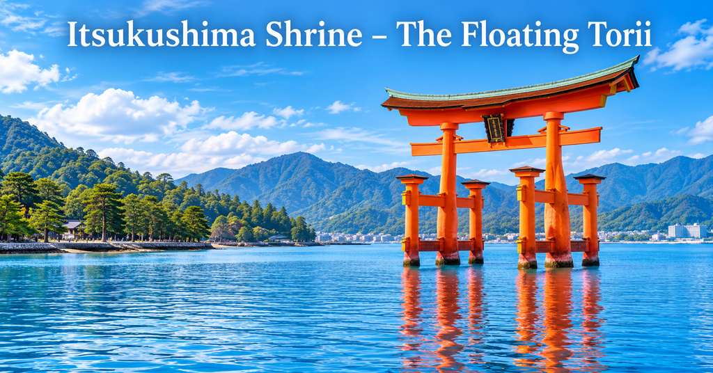 Itsukushima Shrine O-Torii – Hiroshima. AI-generated illustration.