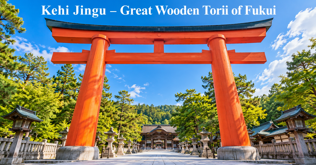 Kehi Jingu Great Torii – Fukui. AI-generated illustration.