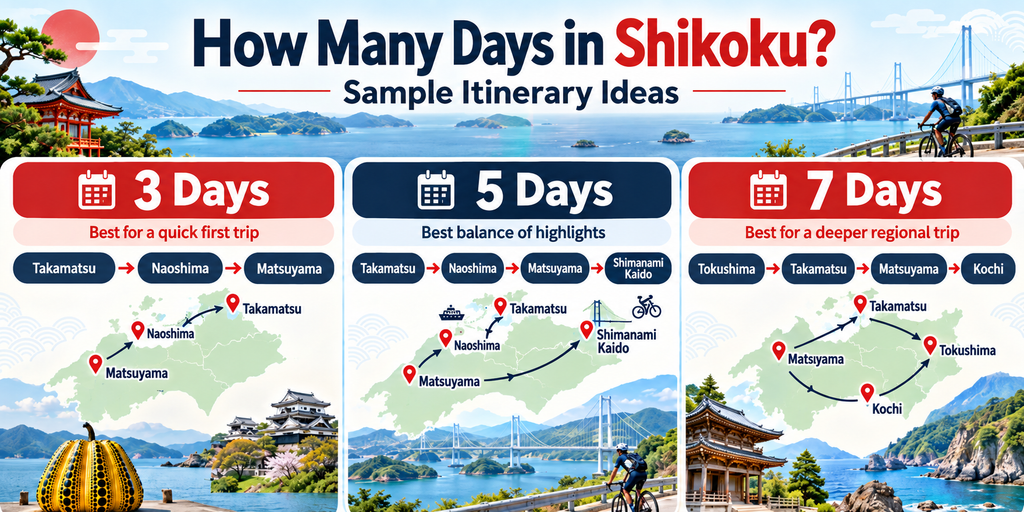 How Many Days Do You Need in Shikoku? AI-generated illustration.