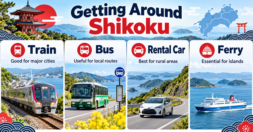 Getting Around Shikoku. AI-generated illustration.