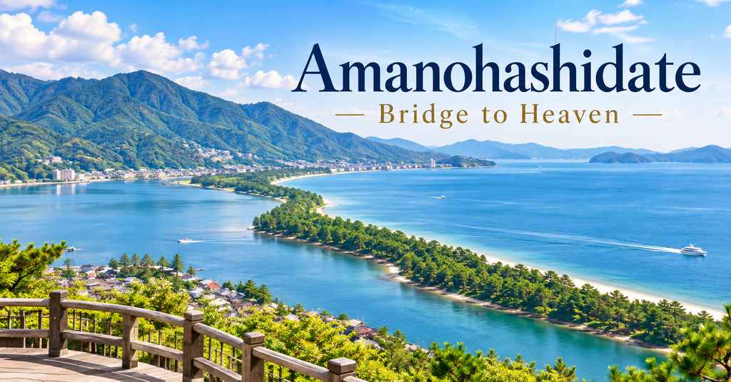 Amanohashidate – Kyoto's “Bridge to Heaven”. AI-generated illustration.