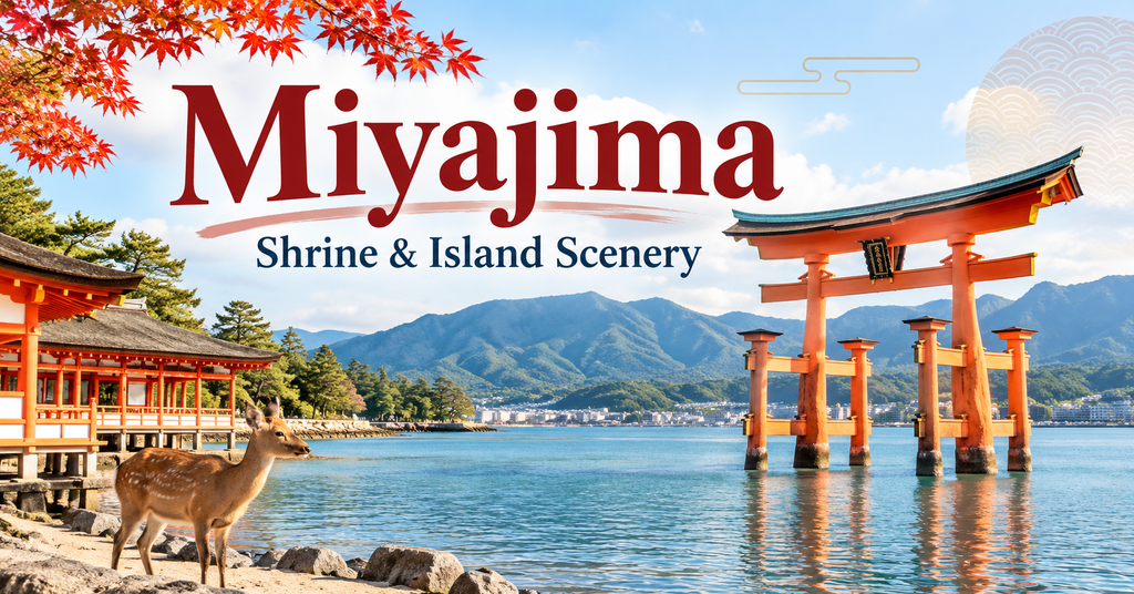 Miyajima – Shrine Scenery in Hiroshima. AI-generated illustration.