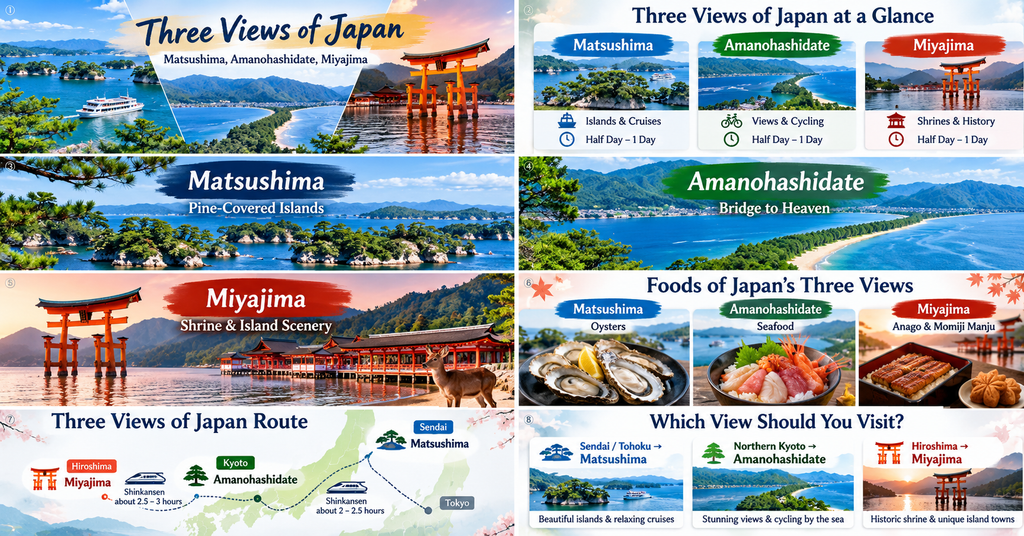 Final Tips for Visiting Japan's Three Scenic Views. AI-generated illustration.