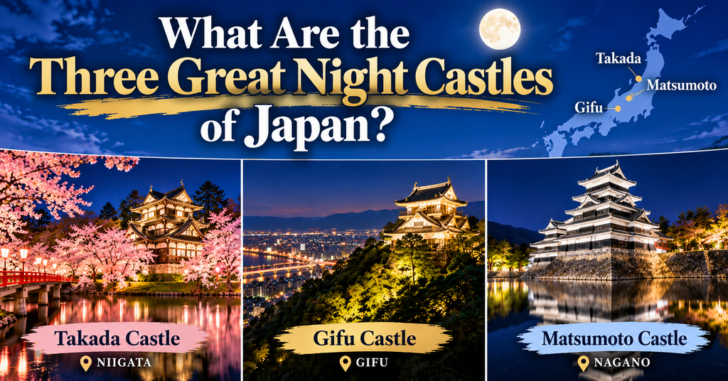 What Are the Three Great Night Castles of Japan? AI-generated illustration.