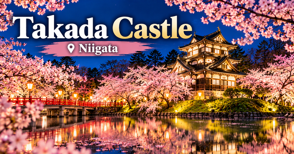 Takada Castle, Niigata. AI-generated illustration.