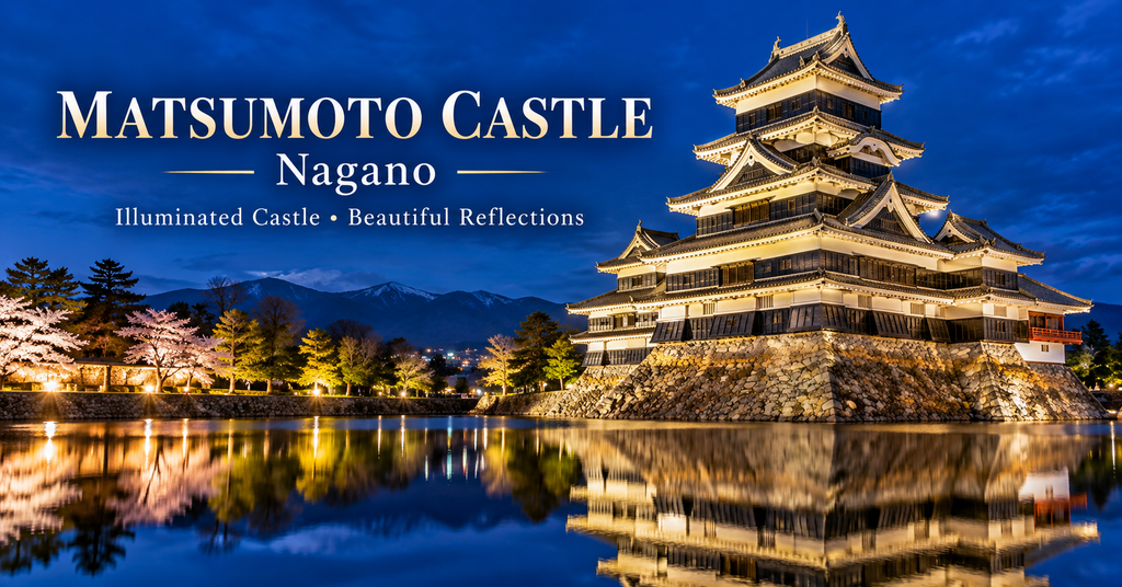 Matsumoto Castle, Nagano. AI-generated illustration.