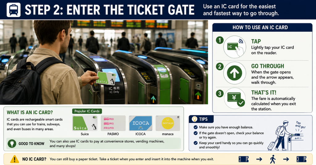 Enter the ticket gate in japan