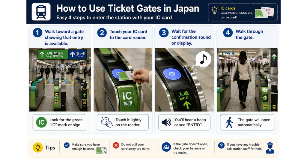 How to use ticket gates. in japan
