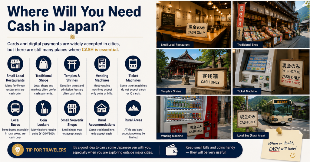 Where Will You Need Cash in Japan?