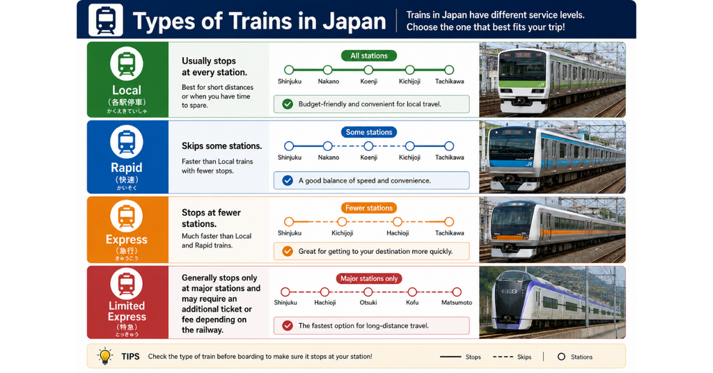 Types of trains in japan