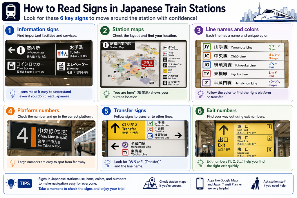 How to read signs in japanese train station