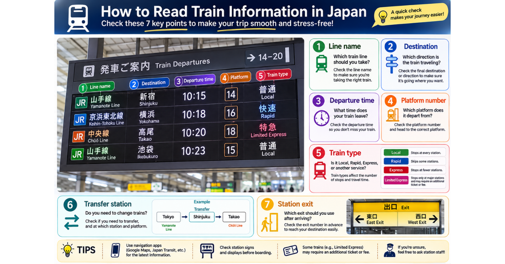 How to read train information in japan