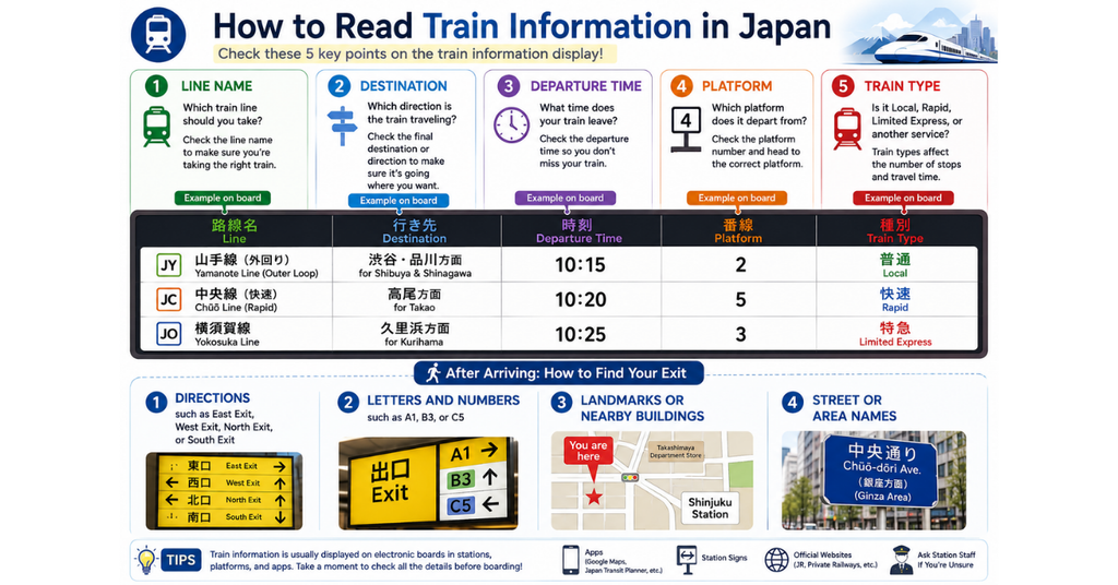 How to read train information in japan