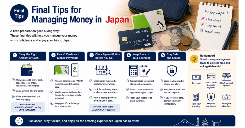 Final Tips for Managing Money in Japan