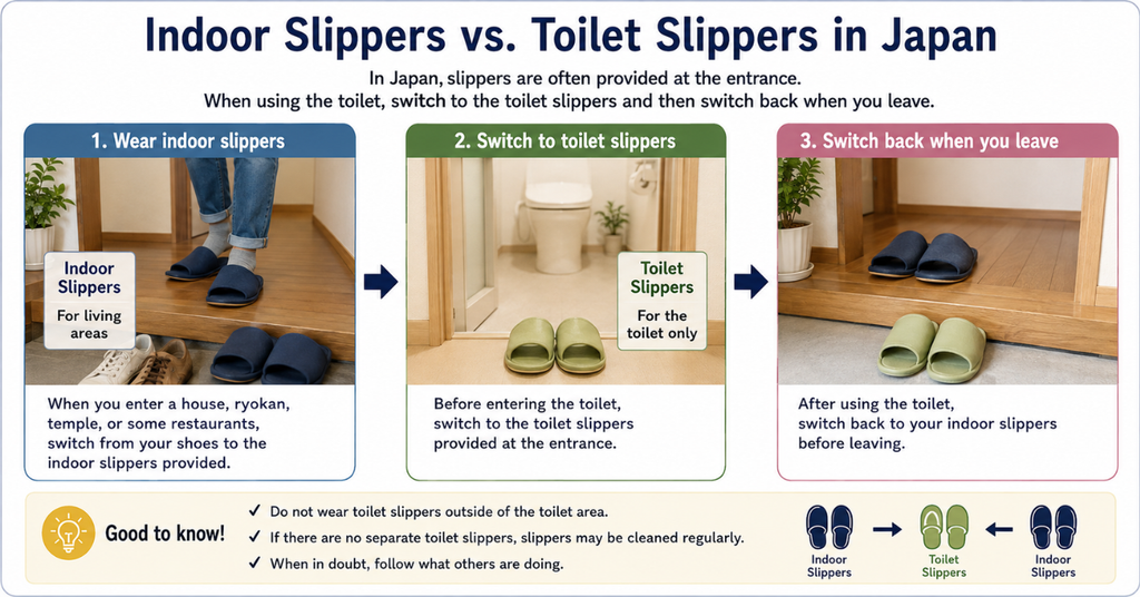 Indoor slippers and Toilet slippers in japan