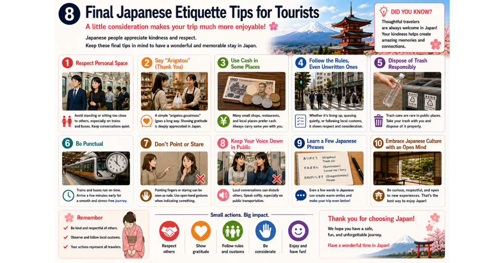 Final Japanese Etiquette Tips for Tourists