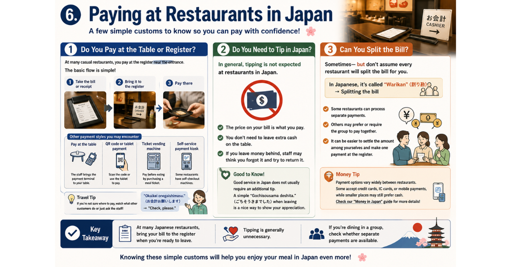 Paying at Restaurants in Japan