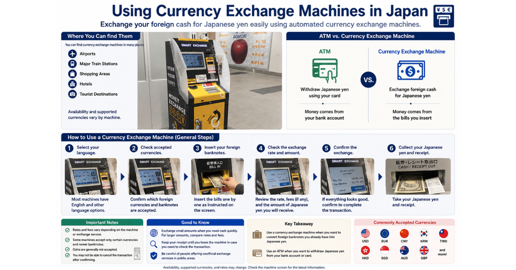 Using Currency Exchange Machines in Japan