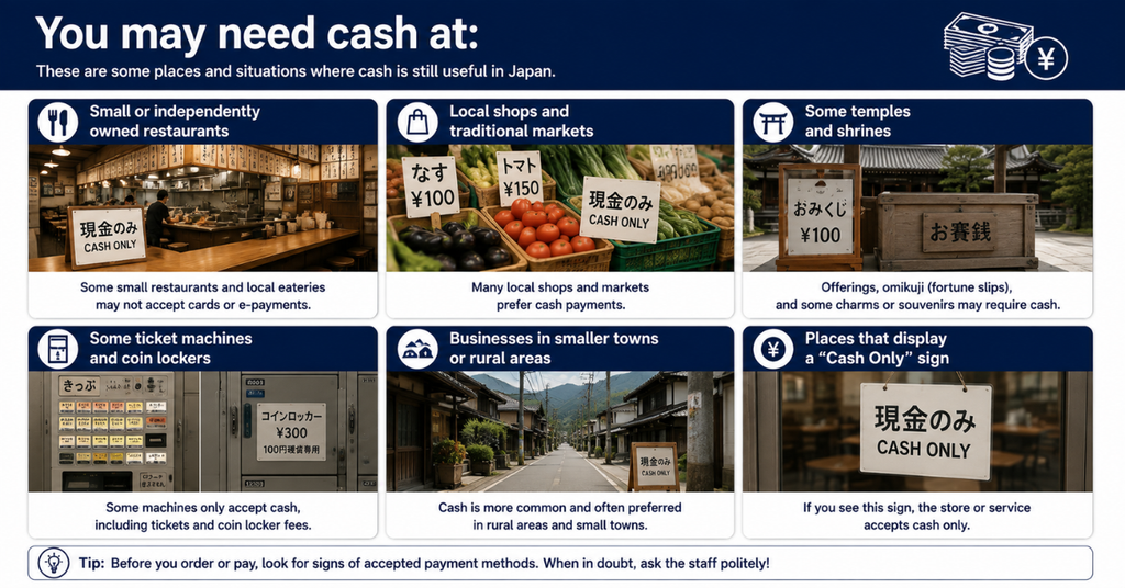 Where You May Still Need Cash in Japan