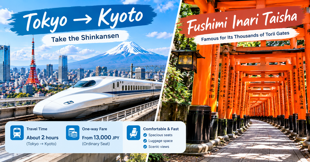 Travel from Tokyo to Kyoto