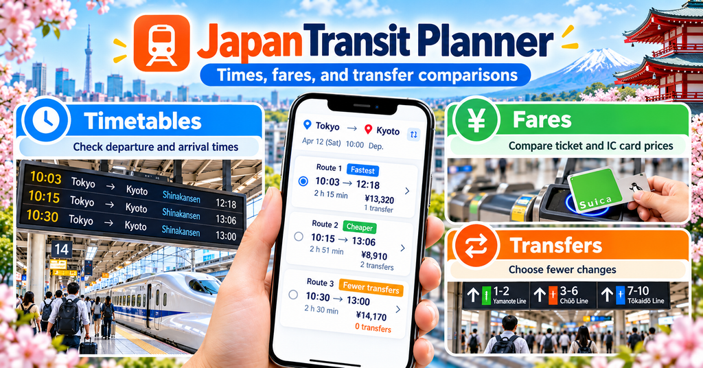 Japan Transit Planner – Best for Detailed Train Searches