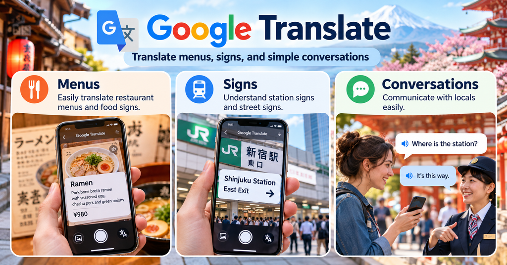 Google Translate – Best for Menus, Signs, and Conversations