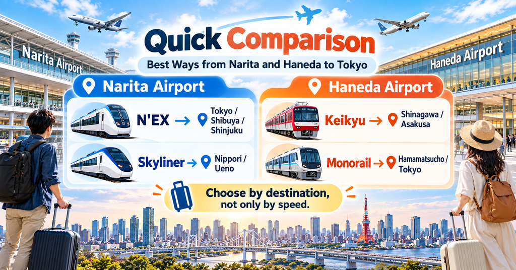 Best Ways from Narita and Haneda to Tokyo