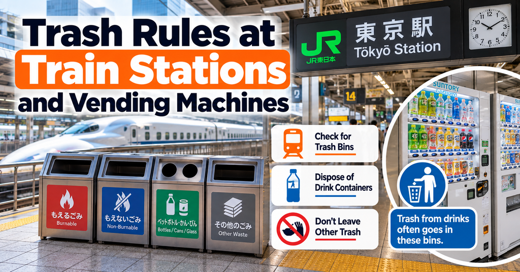 Trash Rules at Train Stations and Vending Machines