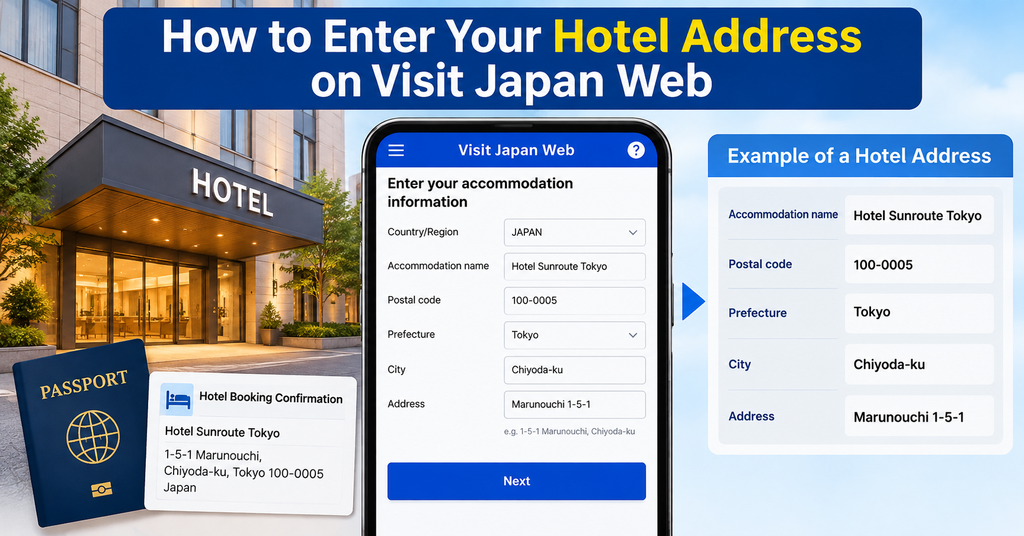 How to Enter Your Hotel Address on Visit Japan Web