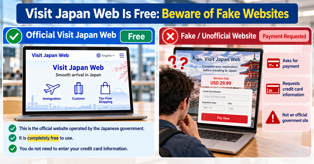 Visit Japan Web Is Free: Beware of Fake Websites
