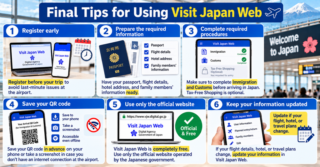 Final Tips for Using Visit Japan Web