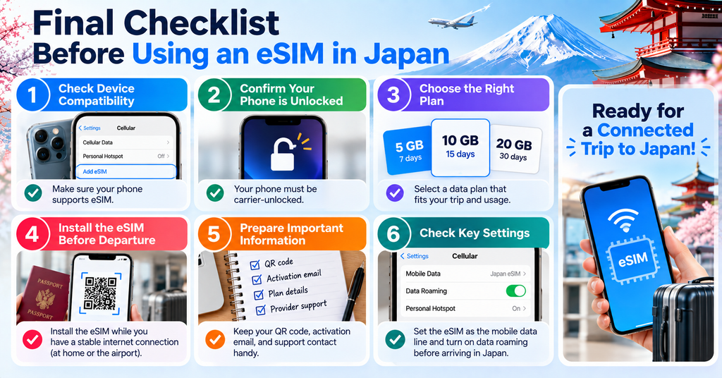 Final Tips for Using an eSIM in Japan