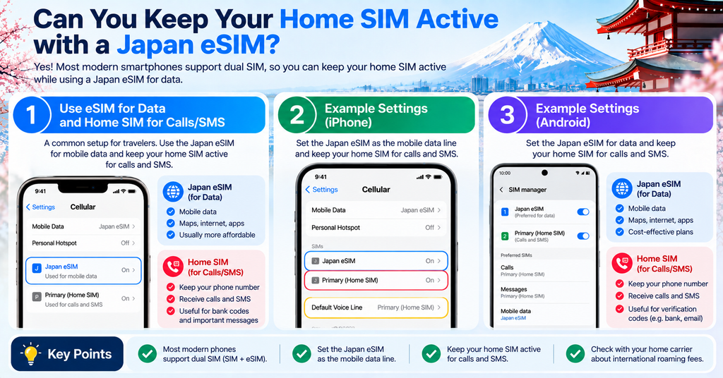 Can You Keep Your Home SIM Active with a Japan eSIM?