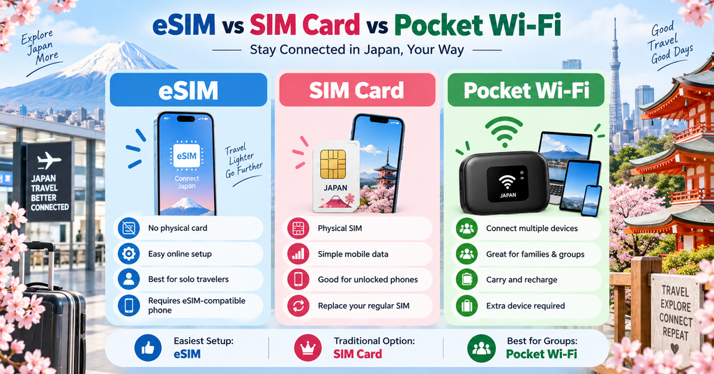 eSIM vs SIM Card vs Pocket Wi-Fi