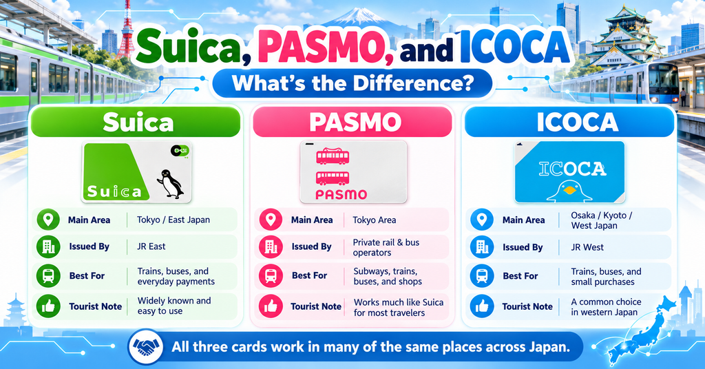 Suica, PASMO, and ICOCA: What Is the Difference?